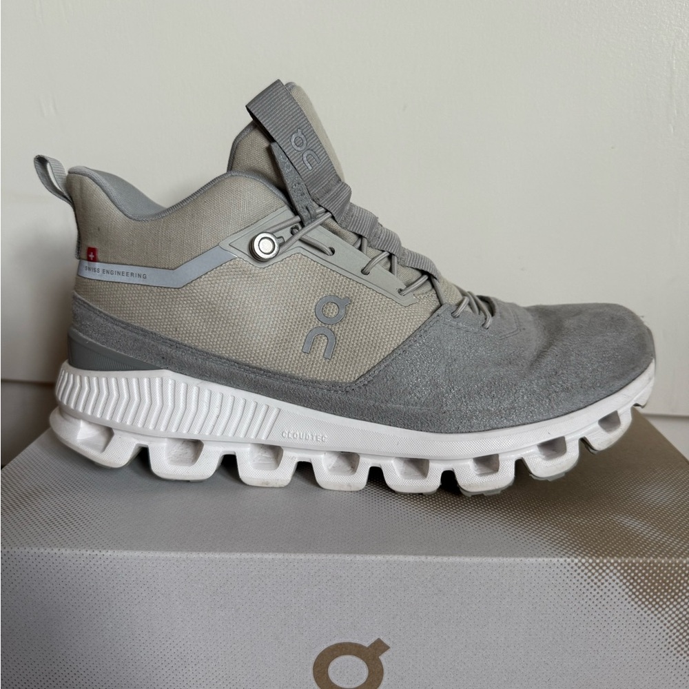 On Running Women’s glacier Gray and White Sneakers